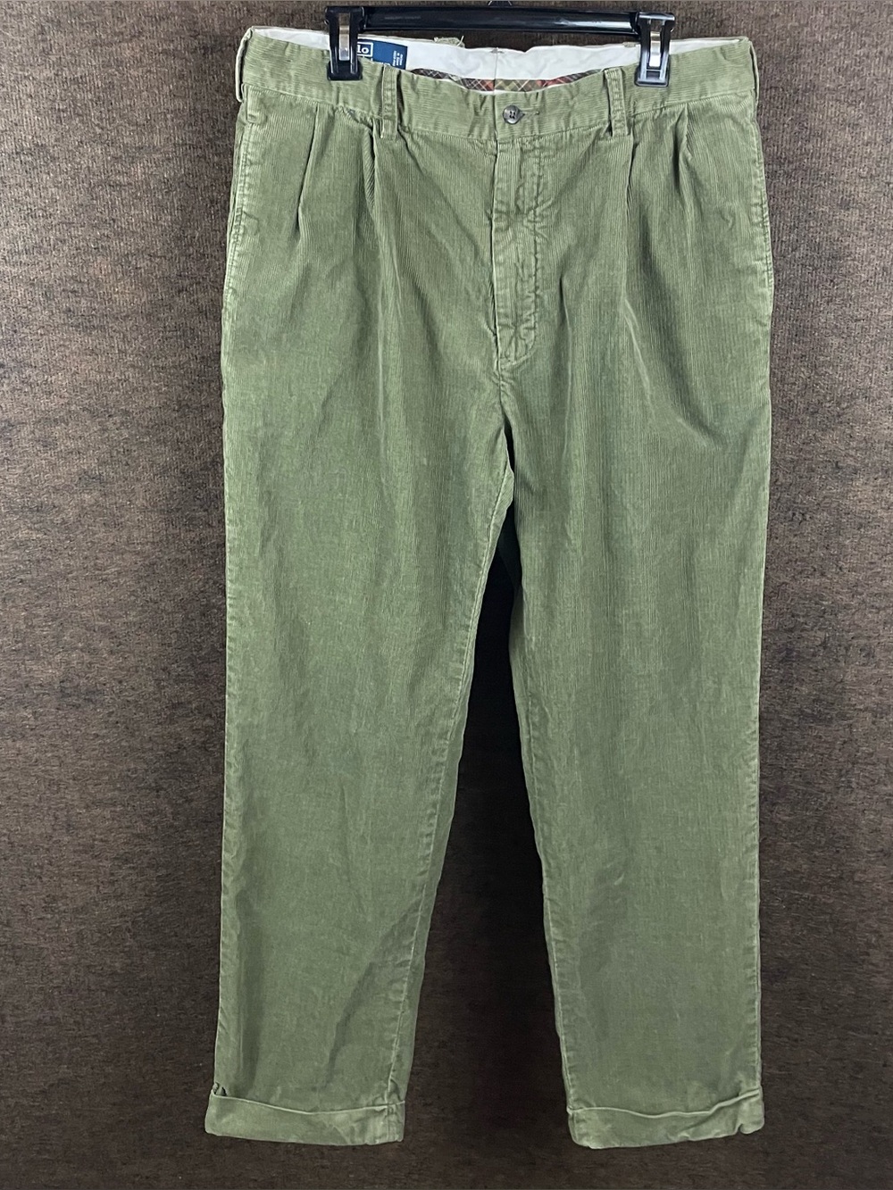 Vtg Polo Ralph Lauren Pants 36x32 (35x31) Corduroy Hammond Pleated Cuffed F422